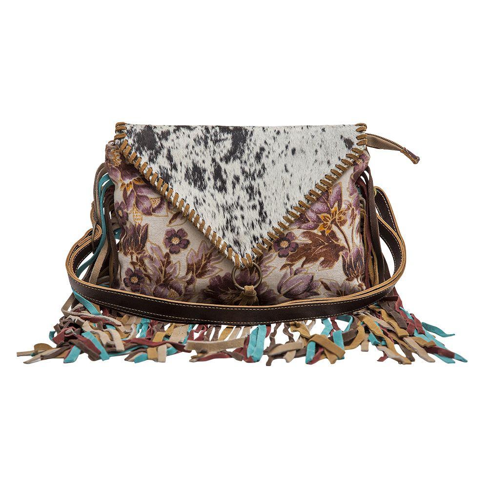 Myra Bag Altres Floral Leather Fringe Crossbody Bag S-6756