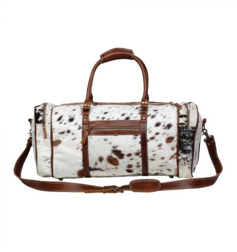 Myra Bag Amore Hairon Cow Print Leather Duffle Bag S-1122