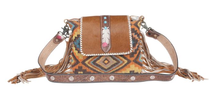 Myra Bag Beaded Frill Hand-Tooled Bag S-4332