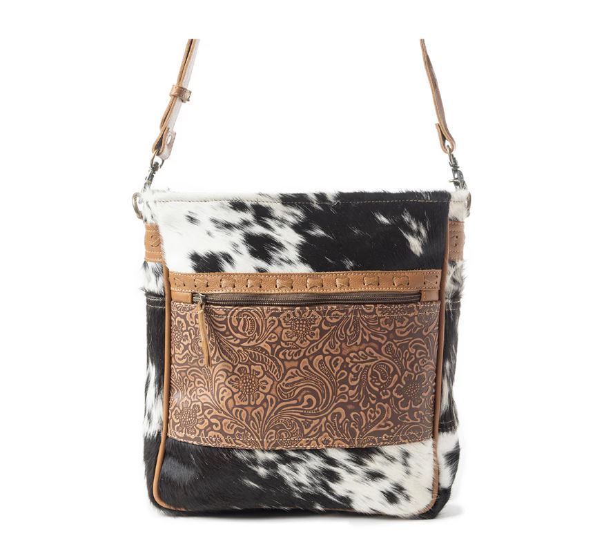 Myra Bag Black And White Forester Junction Concealed Carry Bag S-10916