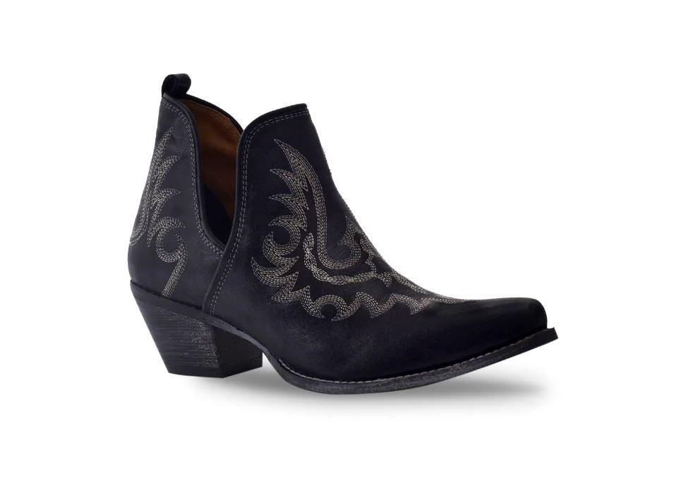 Myra Bag Black Lasso Lace Stitched Leather Women's Boots S-7693