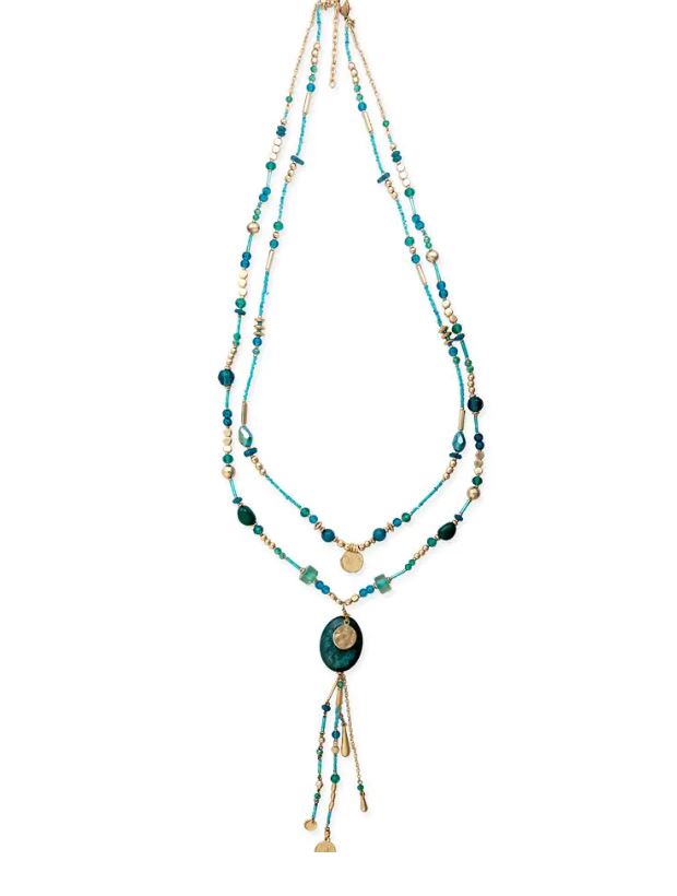 Myra Bag Bluestone Shine Strand Necklace S-10069