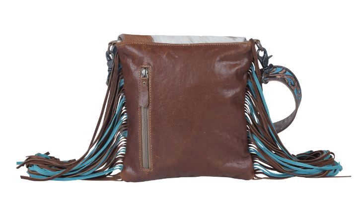Myra Bag Brown Dapples Conceal Carry Fringe Crossbody Bag S-3963
