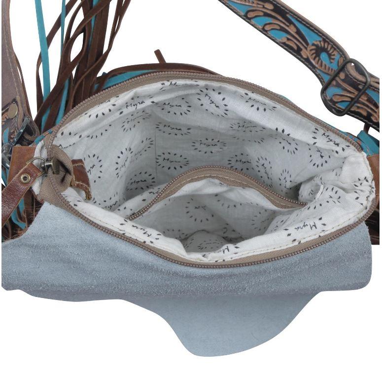 Myra Bag Brown Dapples Conceal Carry Fringe Crossbody Bag S-3963