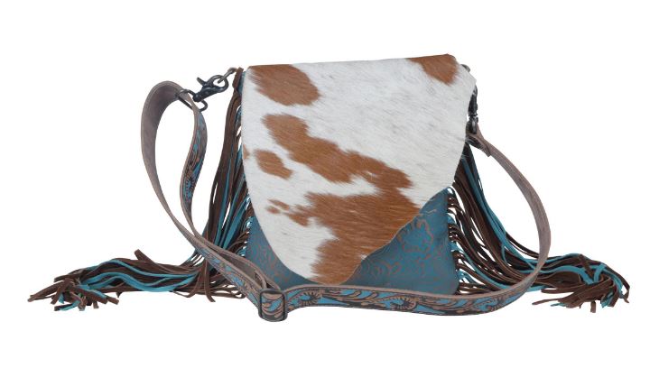 Myra Bag Brown Dapples Conceal Carry Fringe Crossbody Bag S-3963