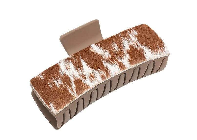 Myra Bag Brown/White Blossom Ridge Hair Comb Clip S-10218BRNWHT
