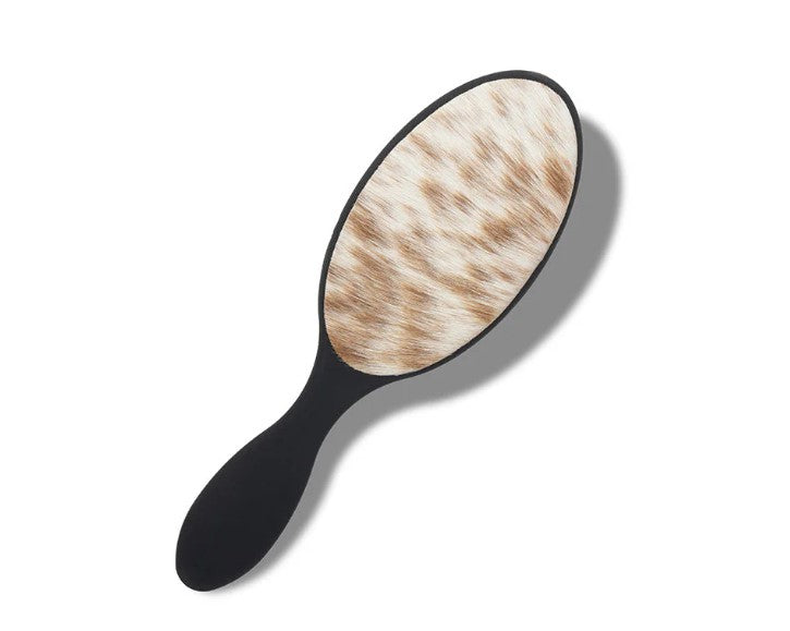 Myra Bag Brown/White Hairon Back Peonie Prairie Hair Brush (with a Coal Black Handle) S-10206-BRN&WHT