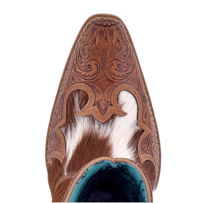 Myra Bag Georgia Trail Hair-On Hide & Hand-Tooled Leather Boots S-7701