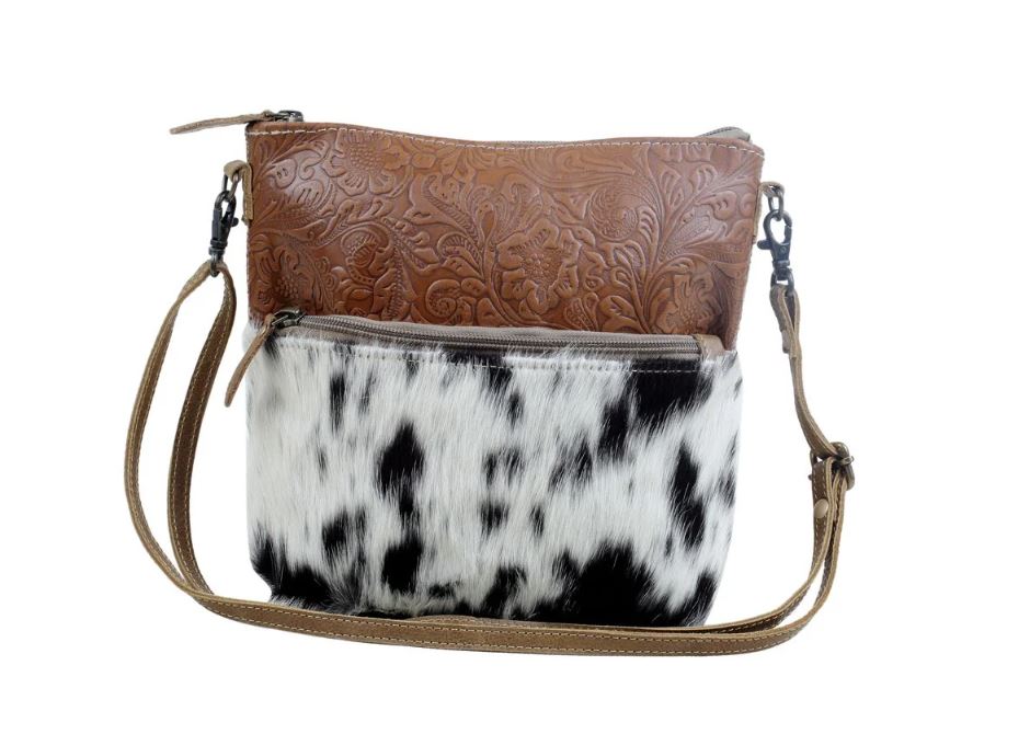 Myra Bag Hairon/Engraved Leather Crossbody Bag S-2877