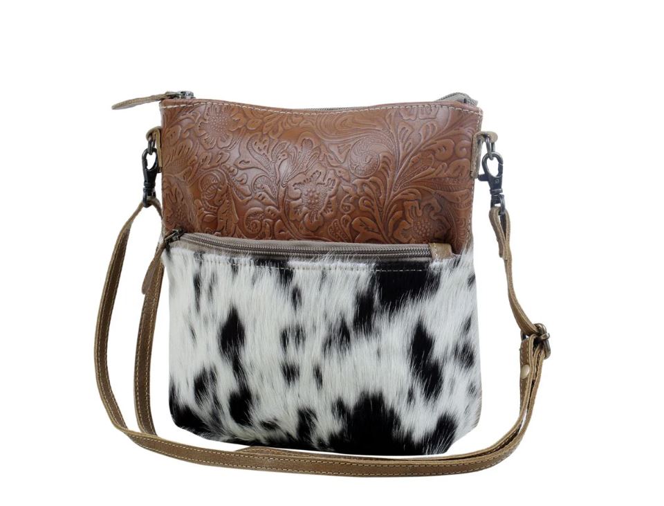 Myra Bag Hairon/Engraved Leather Crossbody Bag S-2877