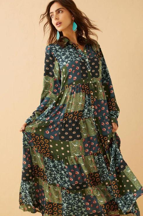 Myra Bag Julianna Colorblock Drop Waist Dress B24W-10310 D