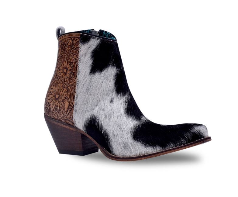 Myra Bag Laramie Plains Hair-On Hide & Hand-Tooled Boots S-7698