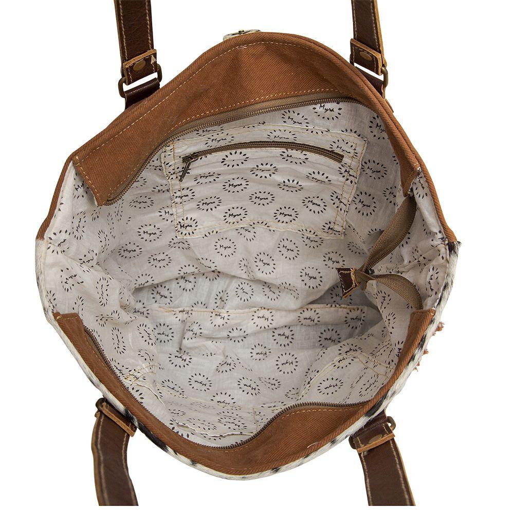 Myra Bag Lilac/Brown Multi Floral Hagrid Floral Cowhair Tote Bag S-6754