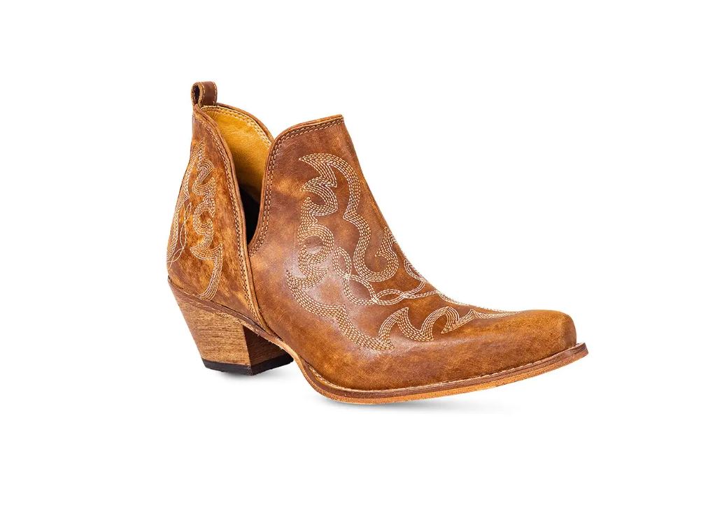 Myra Bag Maisie Stitched Leather Boots In Rich Honey S-9687