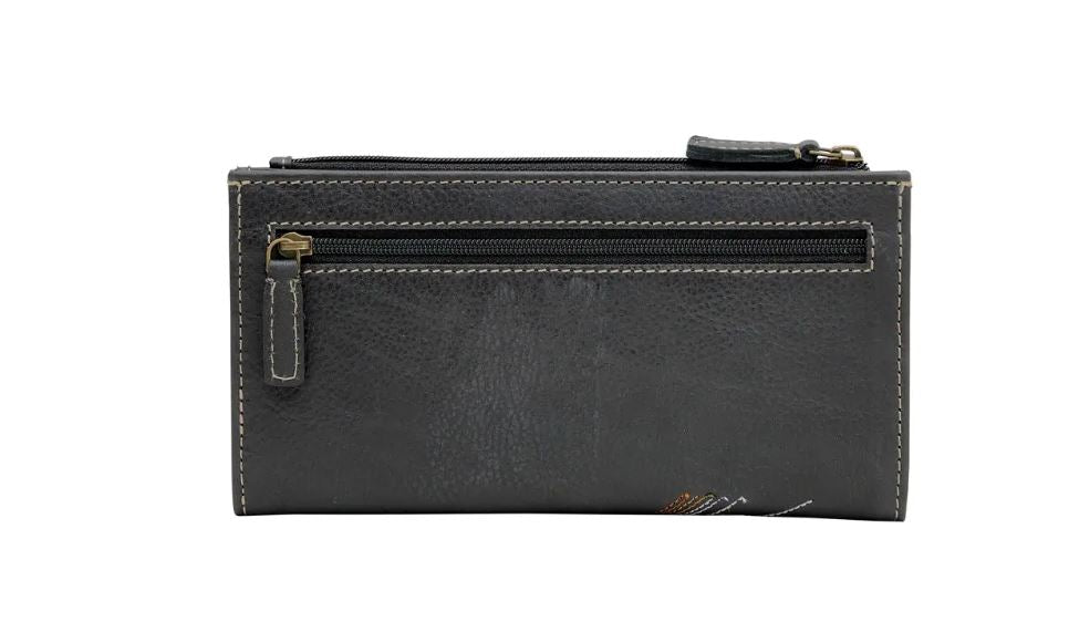 Myra Bag Mini Black Boot Stitch Wallet S-5915