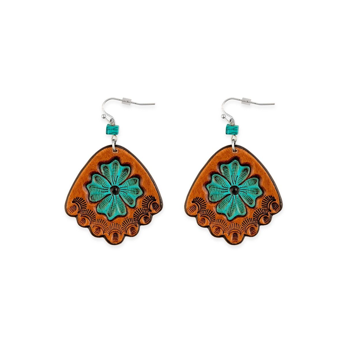 Myra Bag Prairie Blossom Hand-Tooled Leather Earrings S-9212