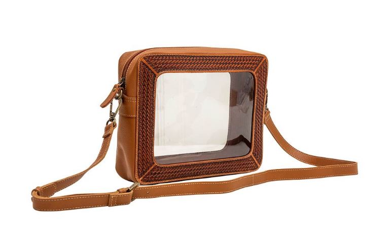 Myra Bag Projector Clear Leather Crossbody bag S-7040