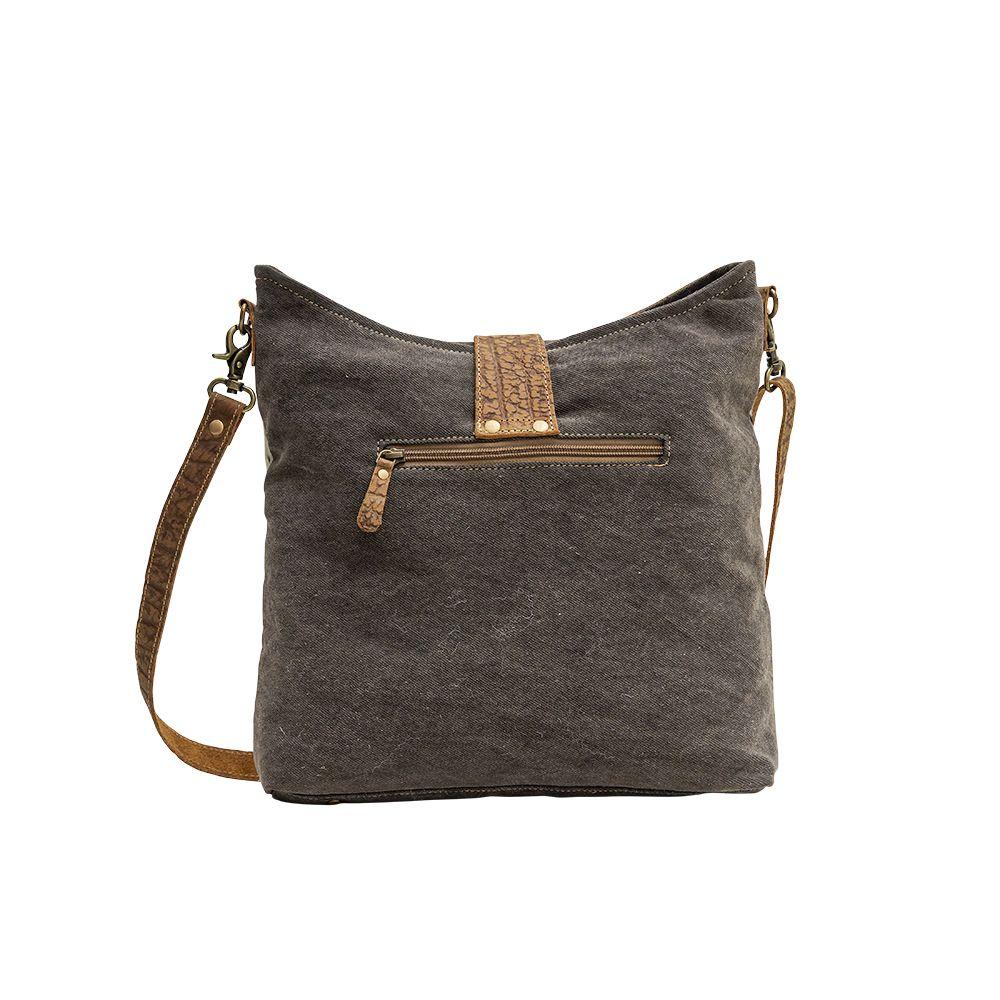 Myra Bag Roltod Cowhair Canvas Back Leather Embellished Bag S-6779