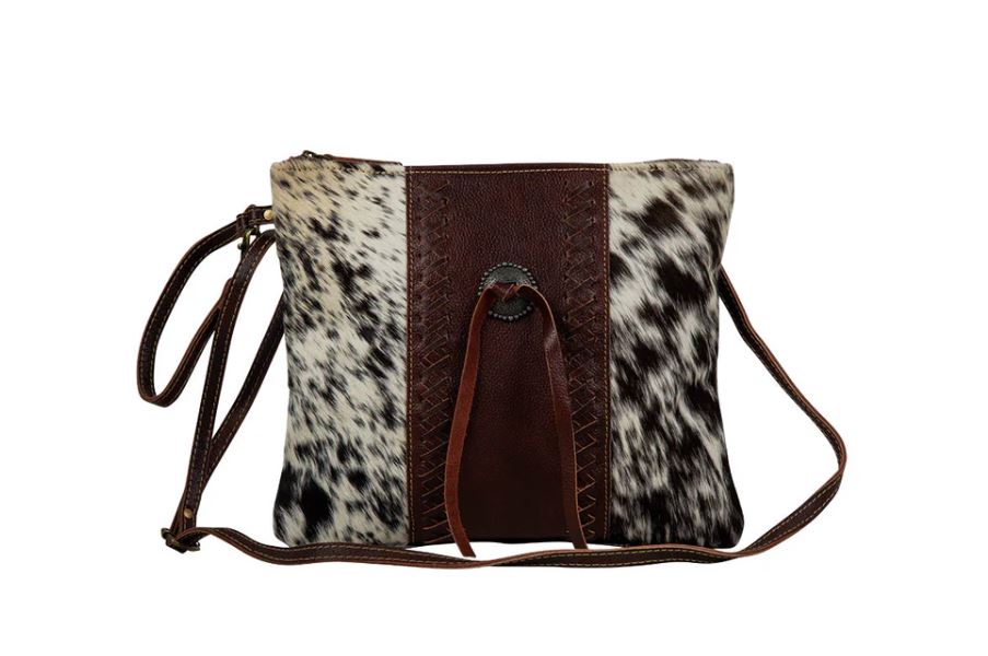 Myra Bag Rosalinda Cross Stitched Leather and Hairon Bag S-7370