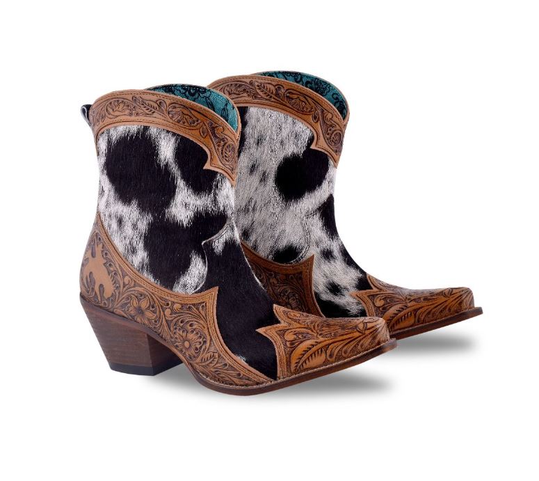 Myra Bag Sandy Mae Hair-On Hide & Hand-Tooled Leather Boots S-7700