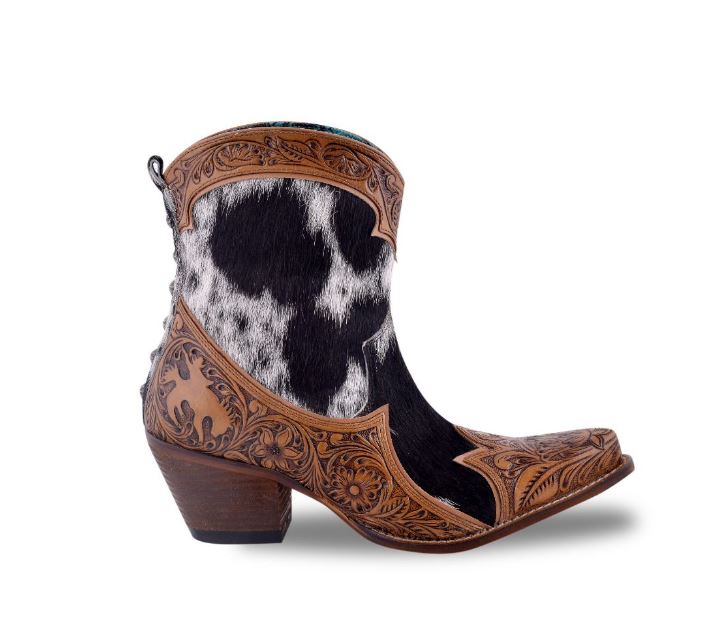 Myra Bag Sandy Mae Hair-On Hide & Hand-Tooled Leather Boots S-7700