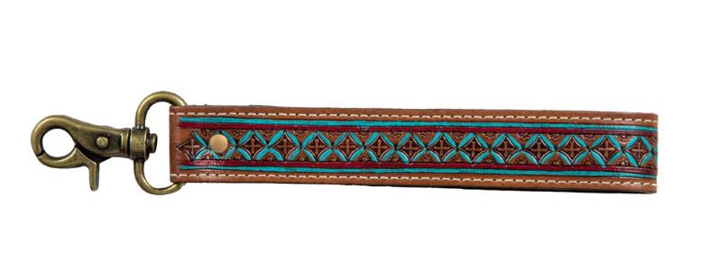 Myra Bag Santa Fe Vista Hand-Tooled Strap Key Fob S-8202