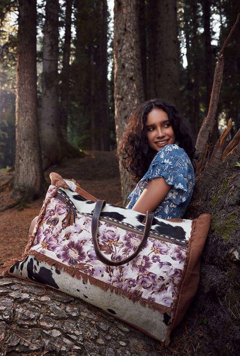 Myra Bag Sempire LilacFloral/ Cowhair Weekender Bag S-6755