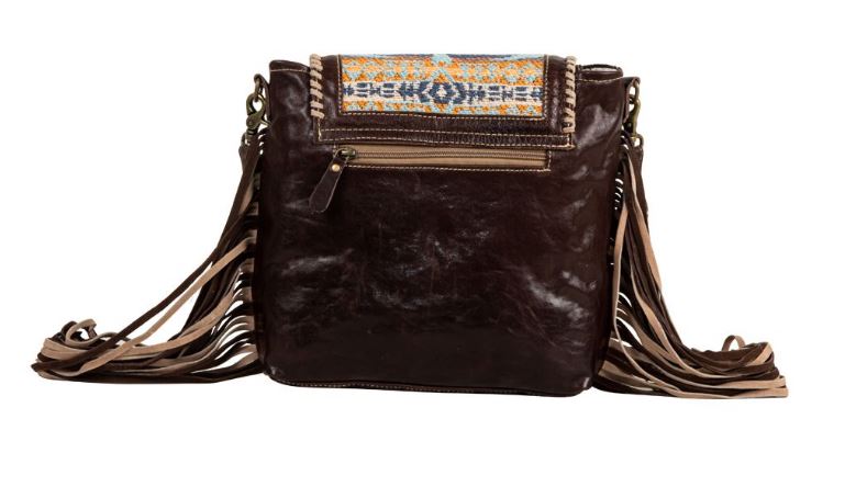 Myra Bag Sun Serape Fringed Lather Hairon Bag S-7397