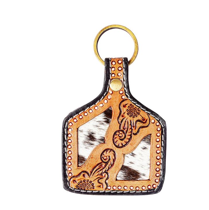 Myra Bag Trails West Hand-Tooled Key Fob S-9457