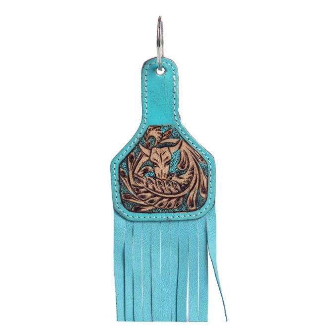 Myra Bag Turquoise Charlotte Leather Key Fob S-10785