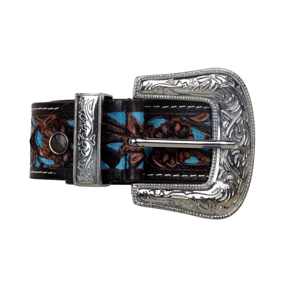 Myra Bag Turquoise Hand-Tooled Leather Belt S-2927
