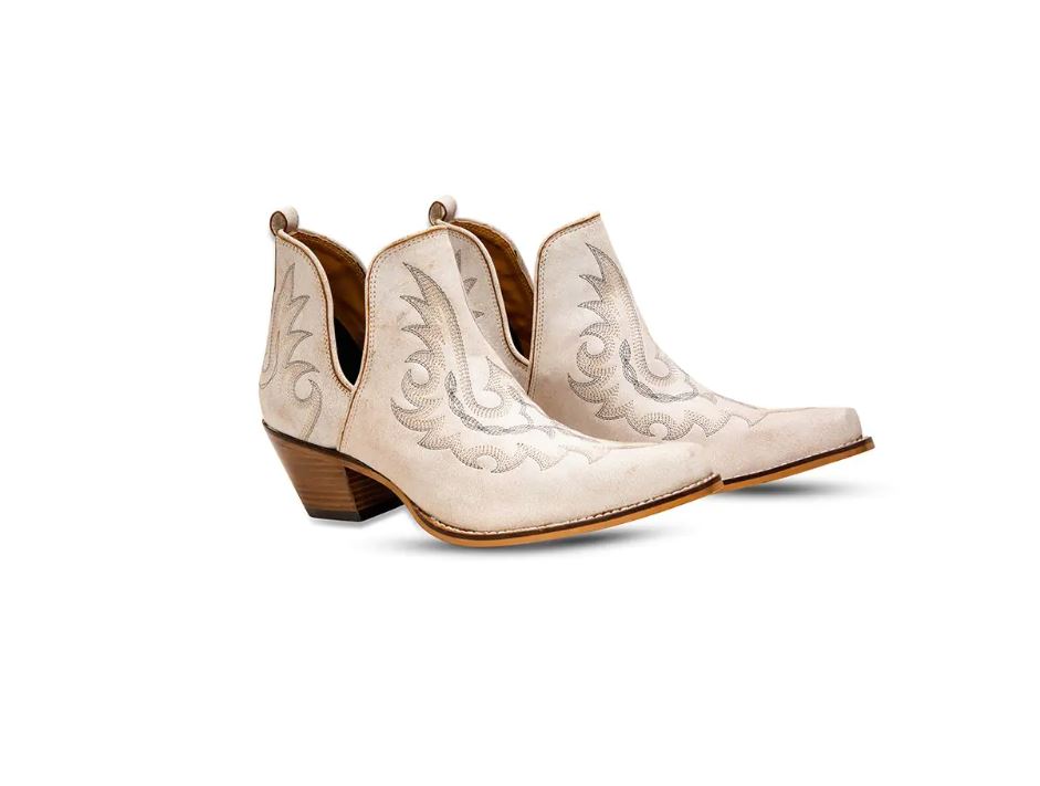 Myra Bag White Yipple Women's Western Leather Booties S-6934