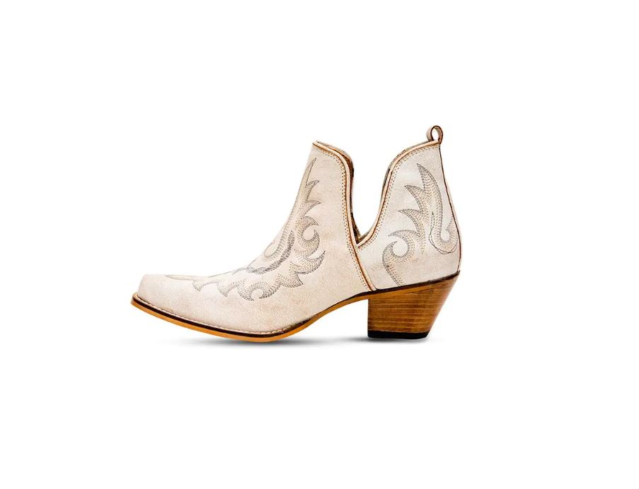 Myra Bag White Yipple Women's Western Leather Booties S-6934