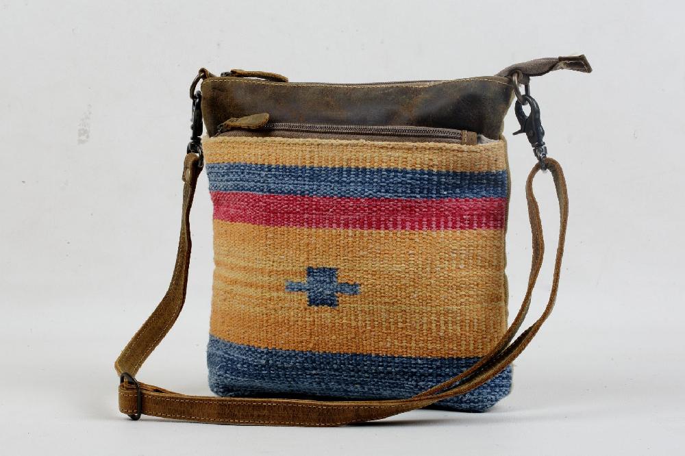 Myra Bag Yellow And Blue Stripes Cross Body Bag S-3070