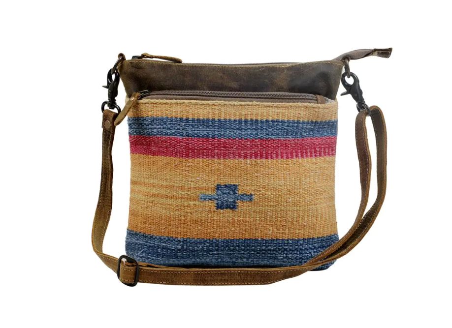 Myra Bag Yellow and Blue Stripes Cross Body Bag S-3070