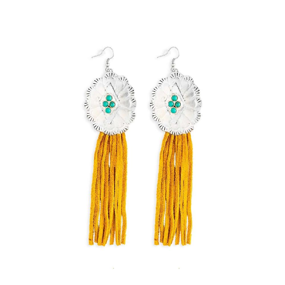 Myra Bag Zinnia Canyon Fringe Earring in Gold S-9188