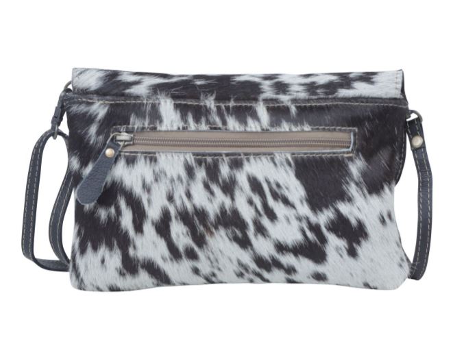 Myra Bags Blue Crescent Hand-Tooled Bag S-3995