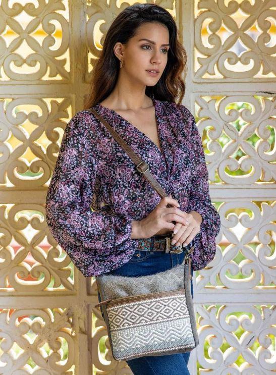 Myra Bags Cheveron Pattern Cross Body Bag S-3069