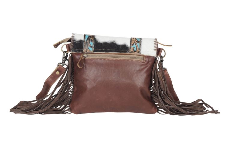 Myra Bags Dreamcatcher Hand-tooled Fringe Cow Hairon Bag S-4335