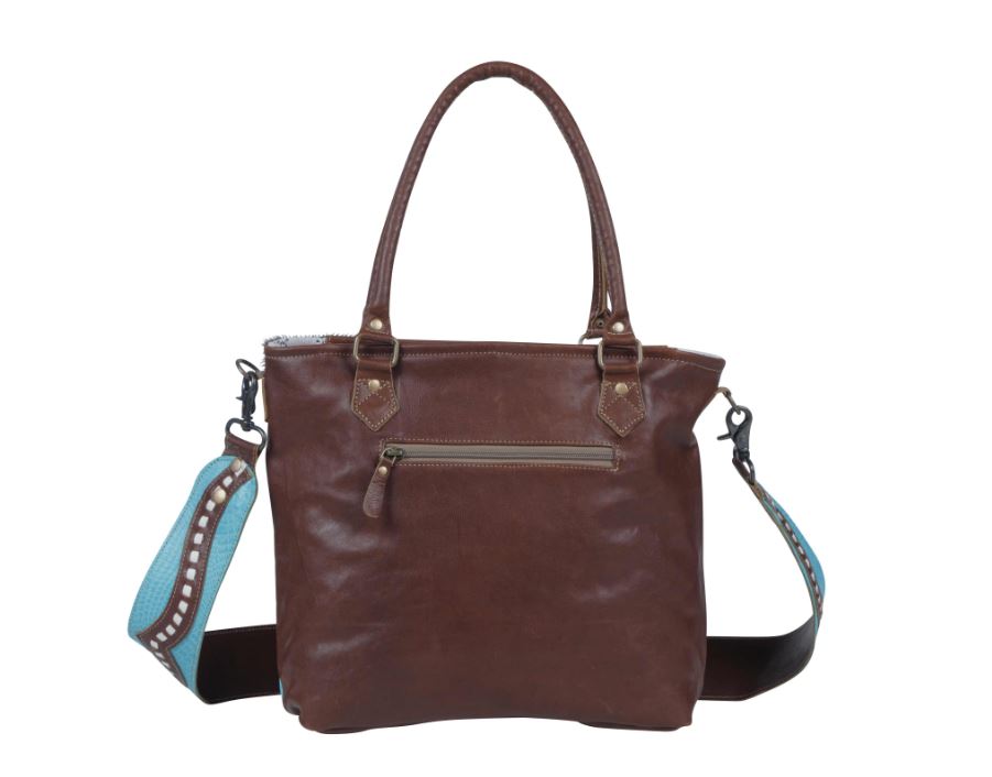 Myra Bags Riptide Leather Hairon Cow Print Aztec Shoulder Bag S-3803