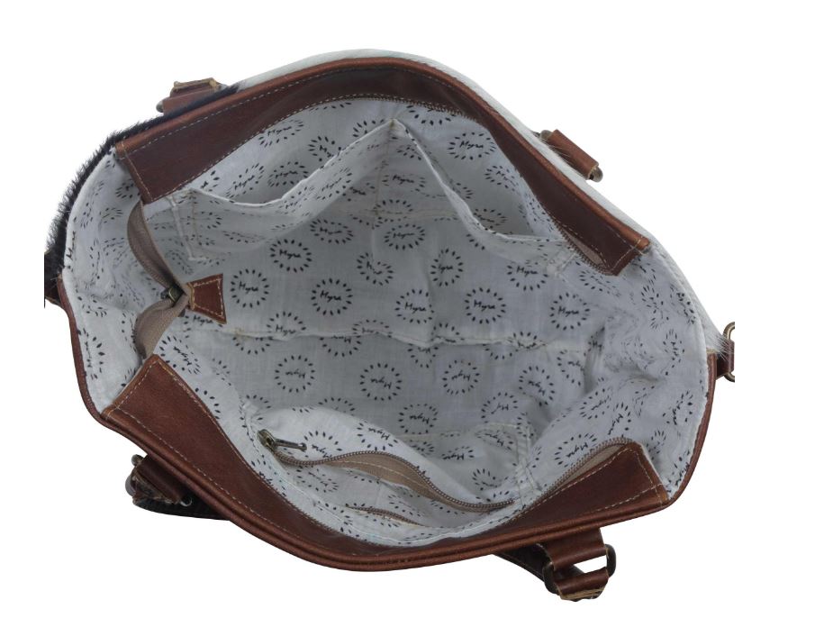Myra Bags Riptide Leather Hairon Cow Print Aztec Shoulder Bag S-3803