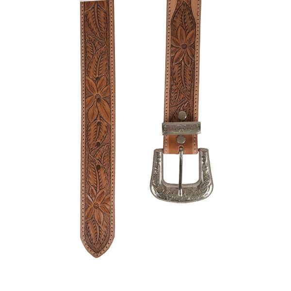 Myra Birch Hand-Tooled Women's Leather Western Concho Belt S-4812