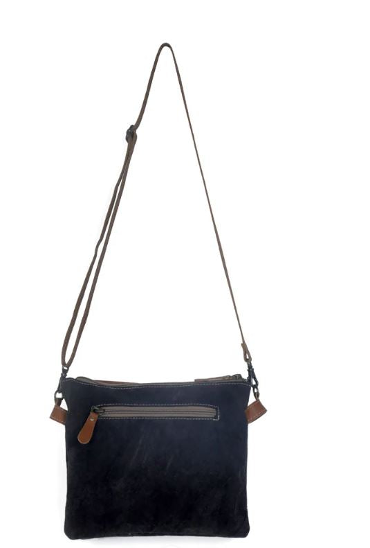 Myra Black/White Remarkable Canvas & Hairon Women's Bag S-3384