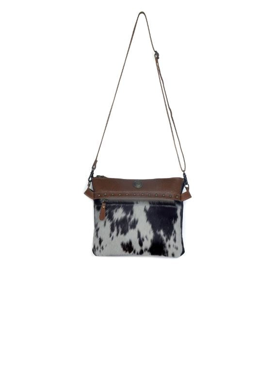 Myra Black/White Remarkable Canvas & Hairon Women's Bag S-3384