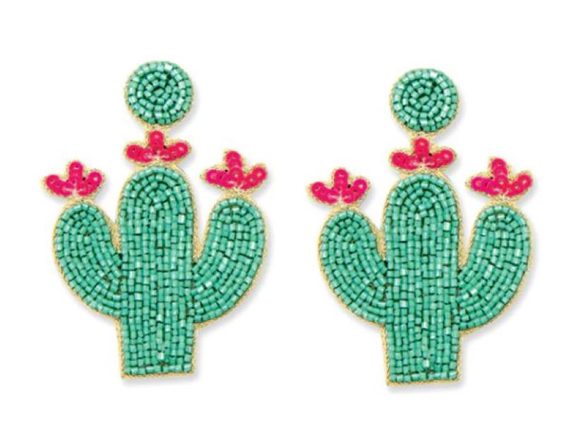 Myra Green Cactus Joy Women's Beaded Earrings S-8258