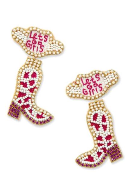 Myra Let's Go Girls Beaded Boot Women's Earrings S-8260