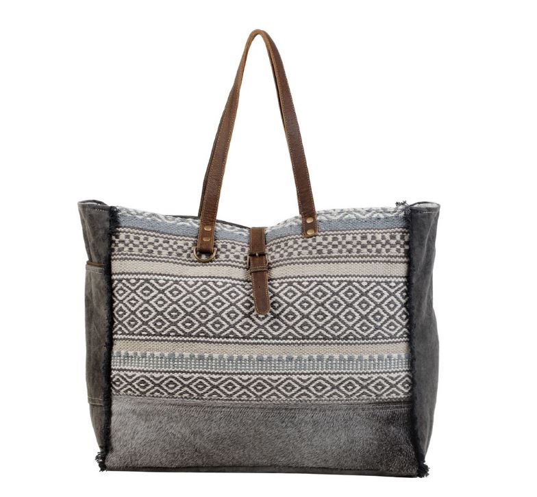 Myra Minimal Rhombus Patterned Weekender Bag S-3044