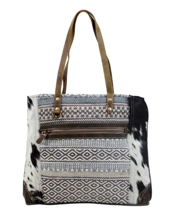Myra Multipattern Cotton Rug & Hair-on Tote Bag S-3048