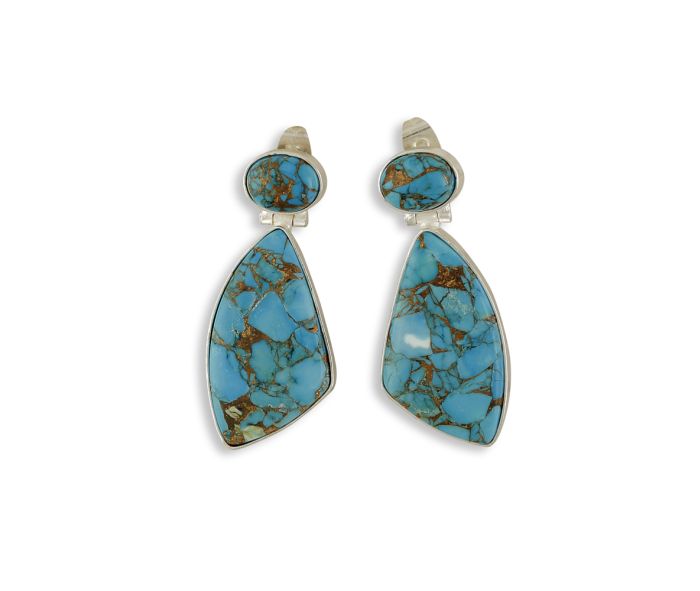 Myra Ruddy Double Turquoise Stone Earrings S-6099
