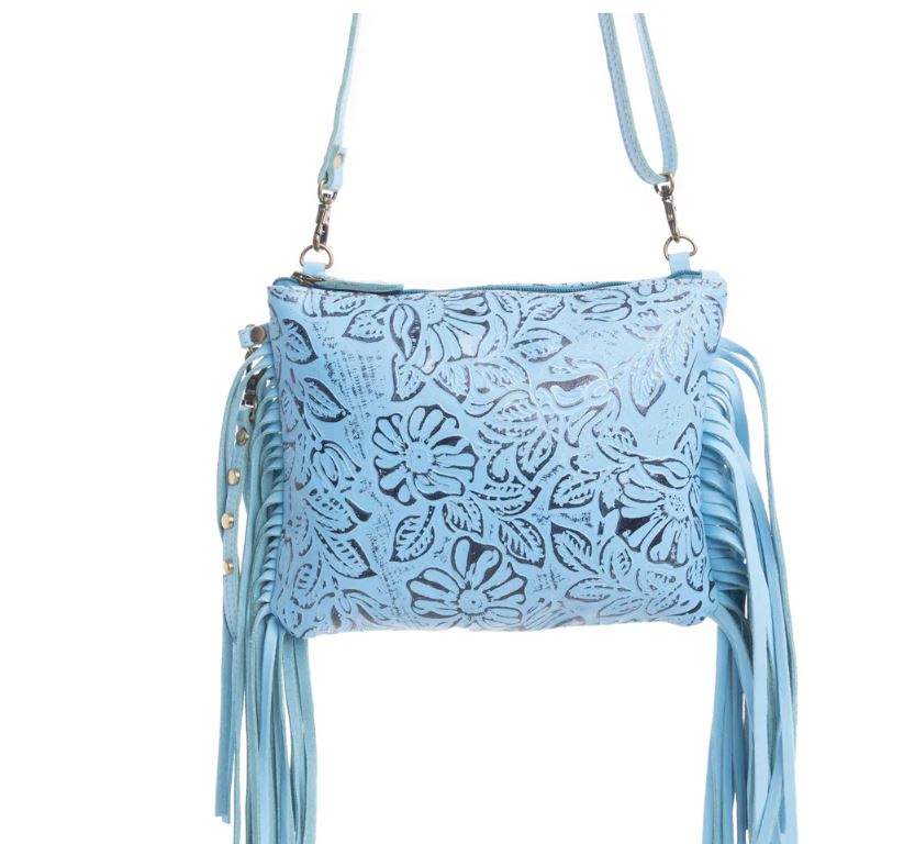 Myra Sky Blue Fennington Leather Women's Purse S-9560